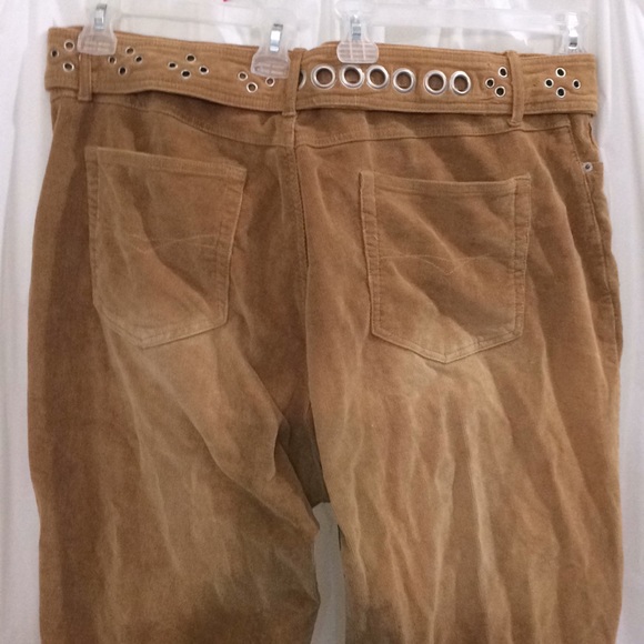 Lazerjeans Size 22 Tan Corduroy with matching belt - Picture 4 of 5